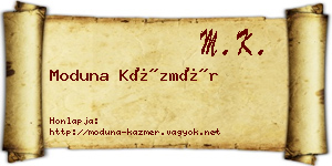 Moduna Kázmér névjegykártya